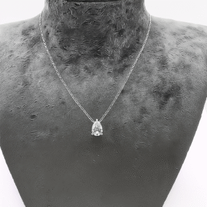 שרשרת טיפה 1 קראט יהלום מעבדה זהב לבן 2,300