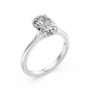 oval solitaire ring 10.5x7 mm w2