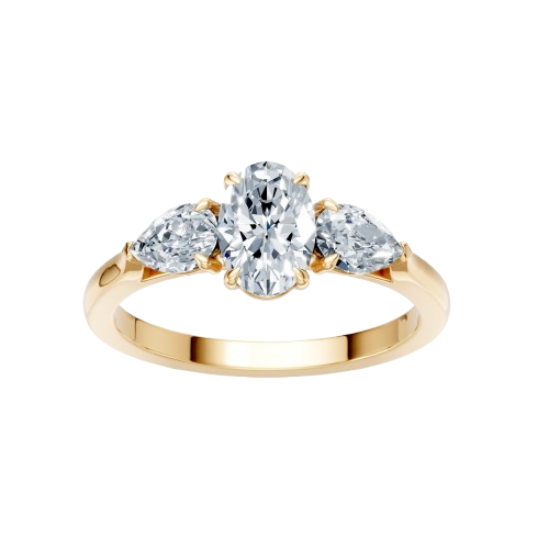 טבעת טרי סטון קראטים זהב לבן